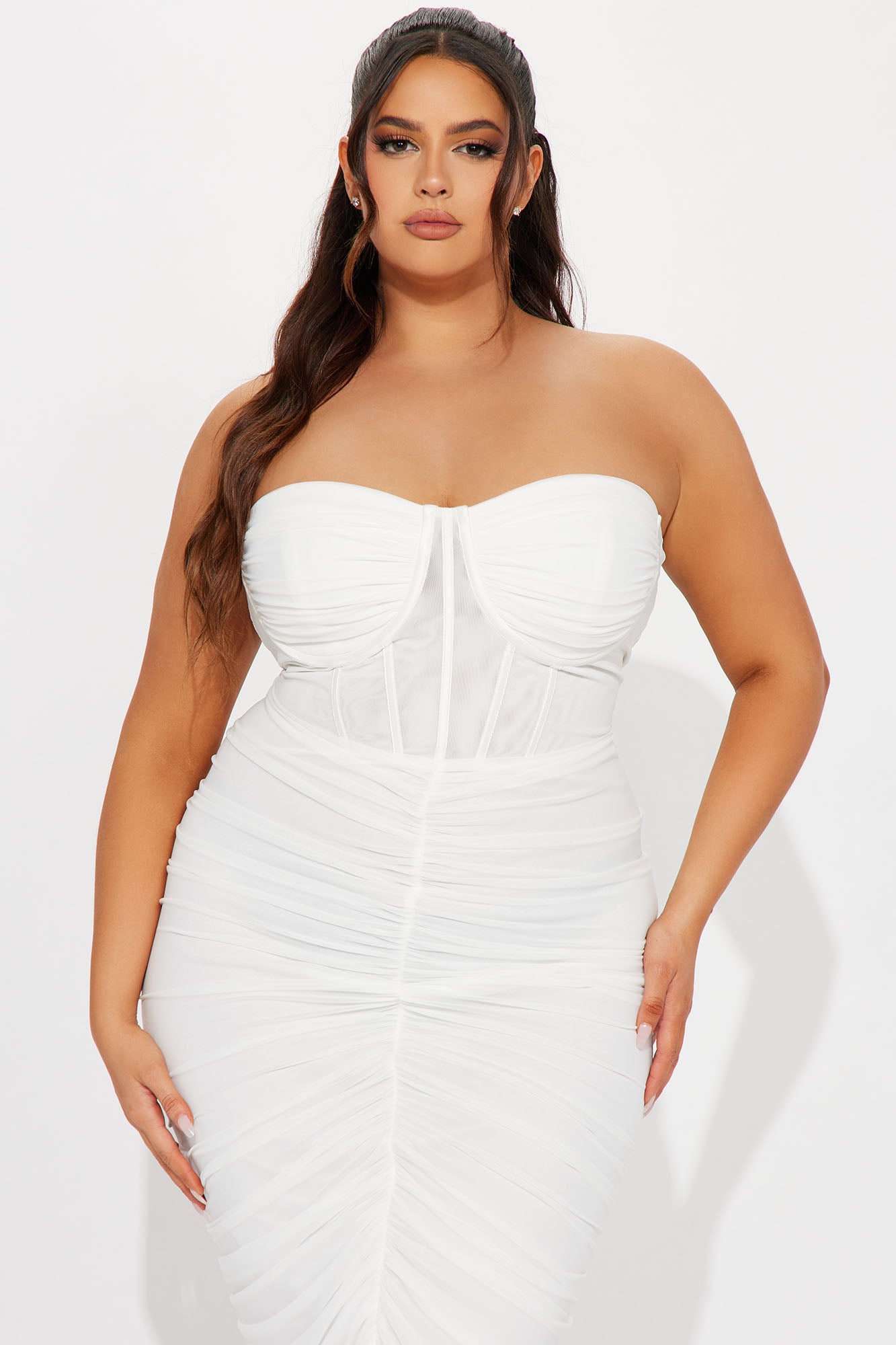 In Your World Mesh Midi Dress - White