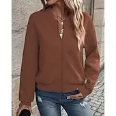 Women's Texture Sweatshirt Waffle Sweatshirt  Pullover Hoodie Sweatshirt Plain Streetwear Casual Long Sleeve Hooded Regular Tops Street Holiday Going out Buttons Black White Pink Wine Fall Winter