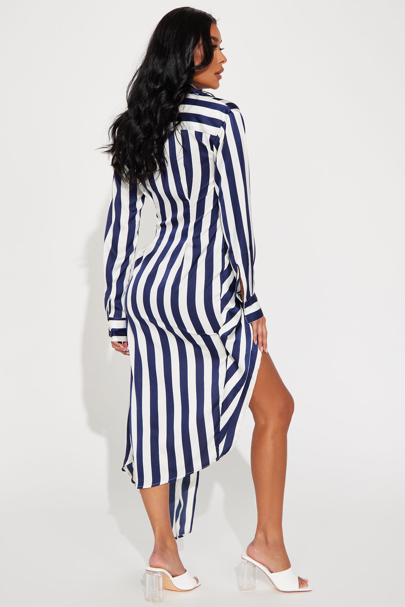 Unattached To You Midi Dress - Navy/combo