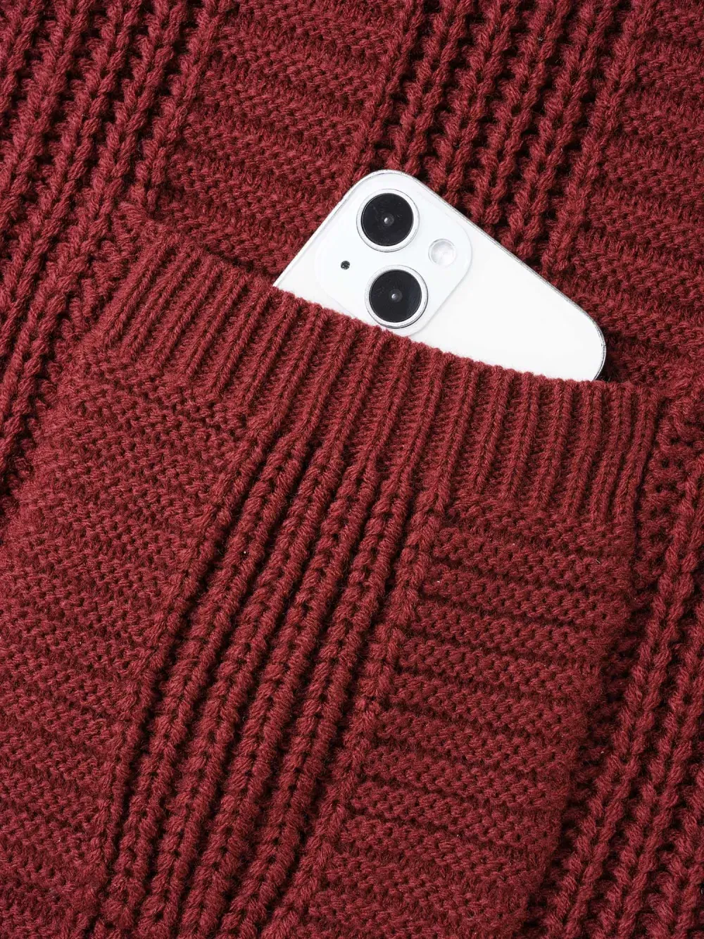 Cable Knit Ribbed Detailing Open Front Cardigan