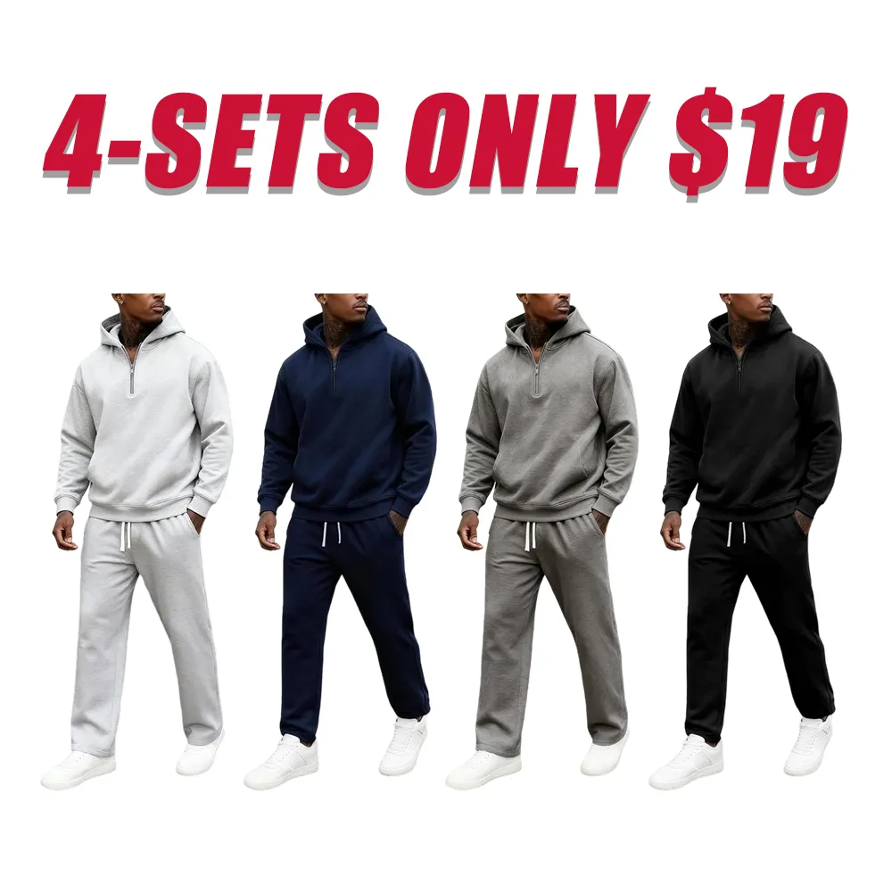 Men's Solid Color Two-Piece Sportswear