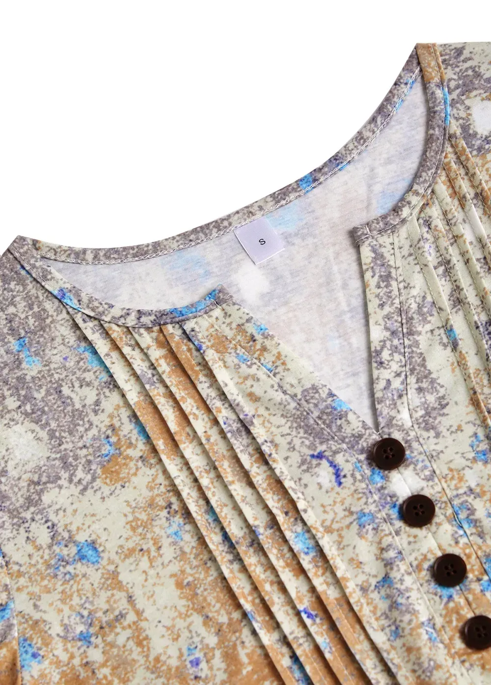 Multi Color Tuck Stitch Short Sleeve T Shirt