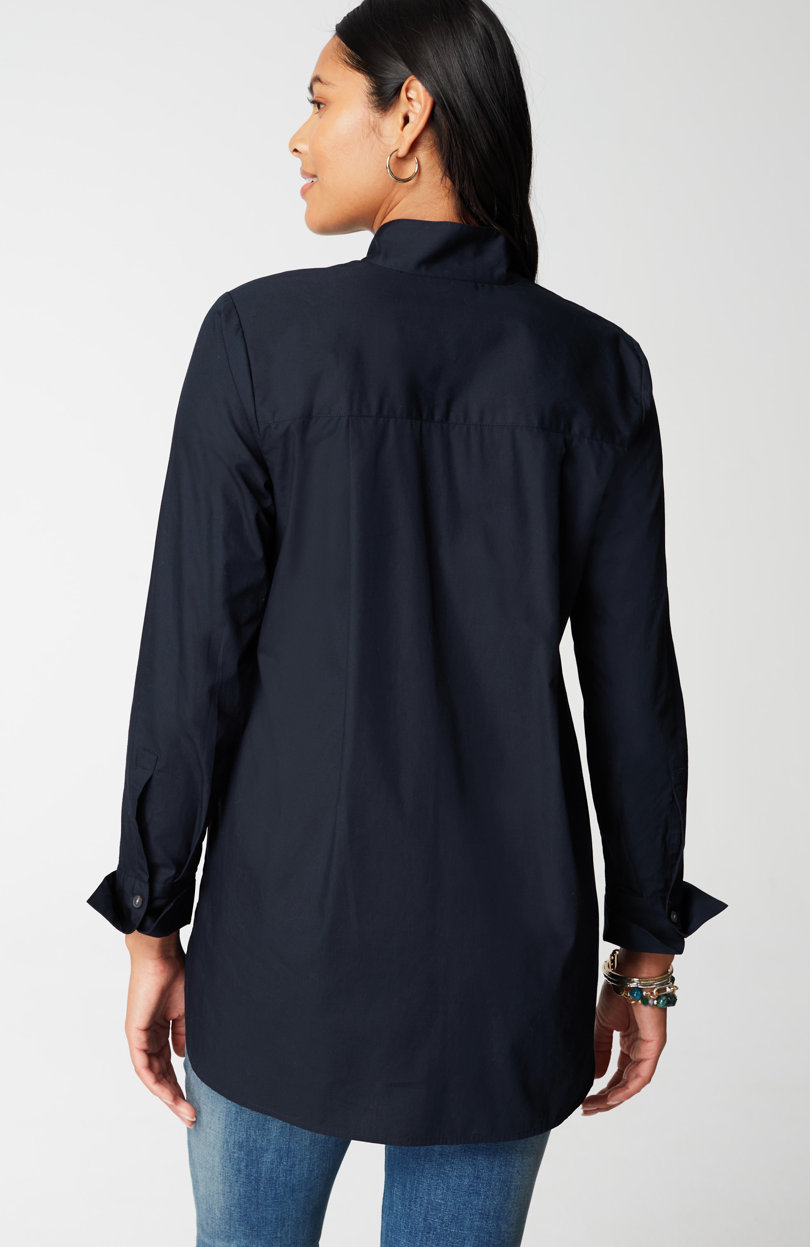 Cotton Stand-Collar Tunic
