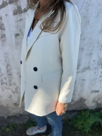 Long Sleeve Lapel Monochrome Blazer