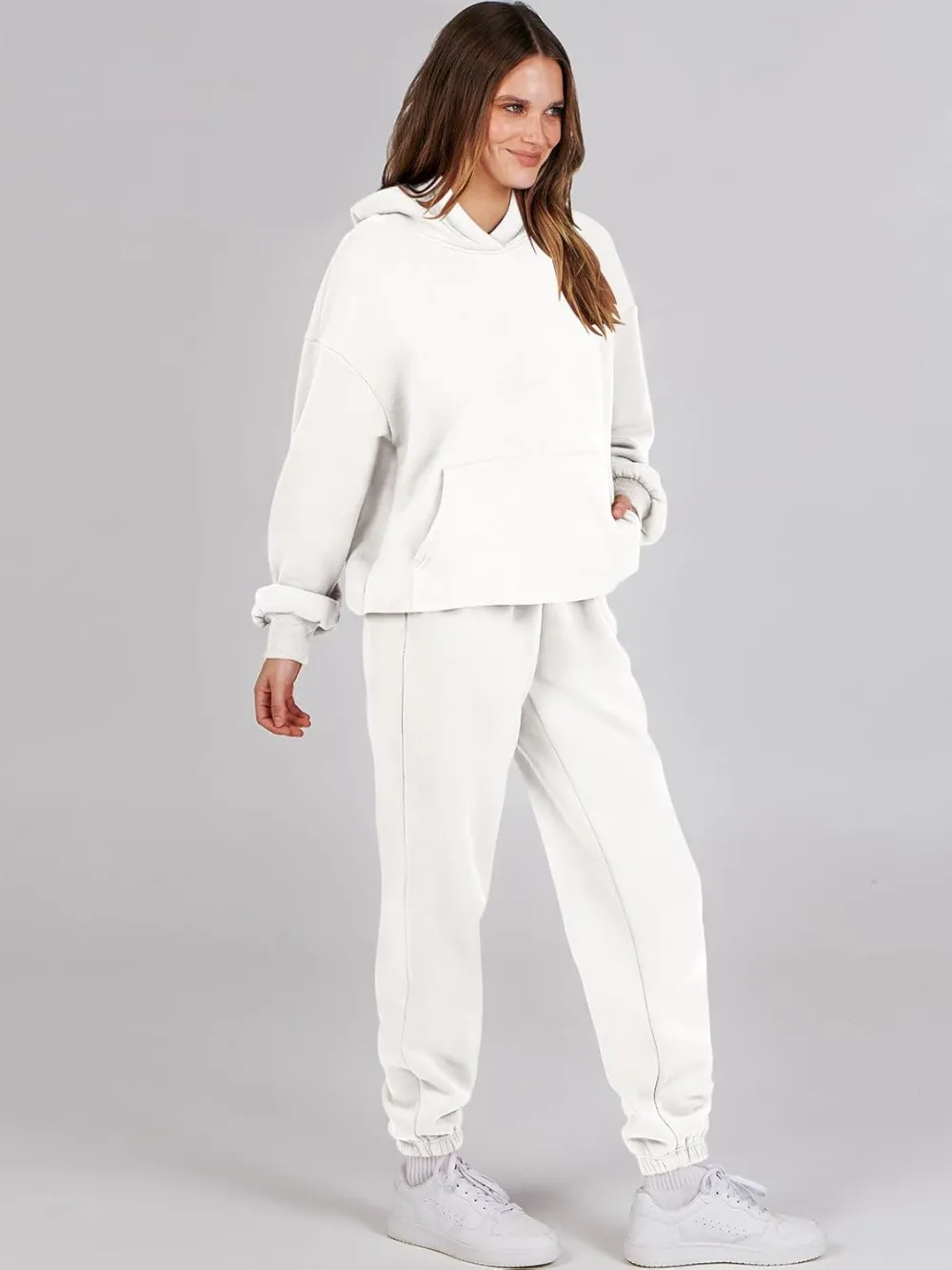 (Clearance Sale $1.99⚡) 2024 Women's Fall Oversized Casual Hoodie Two Piece Sweatshirt Jogging Pants Sweatshirt Set