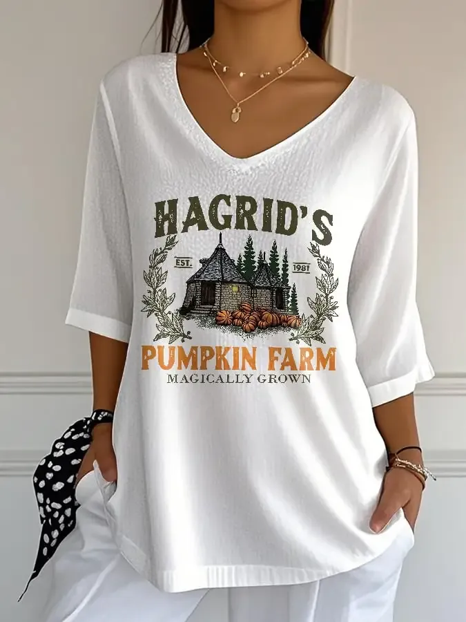 Womens Heiger Pumpkin Farm Fall Season T-Shirt