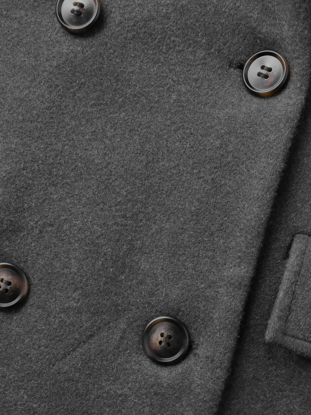 Solid Suit Collar Buttons Pockets Coat