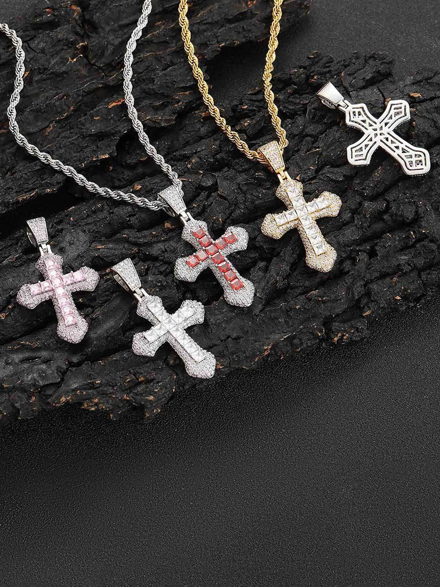 Corss Full Diamond Necklace-1514
