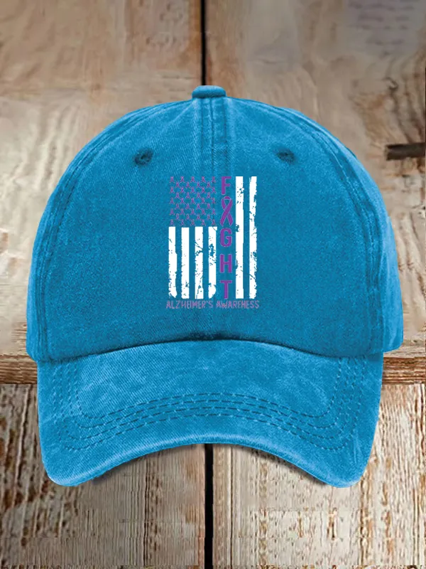 Women'S Alzheimer'S Awareness Printed  Baseball Caps