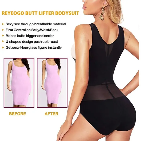Bodysuit Women's Black color Mesh Elastic Waist Daily Sexy Skinny S