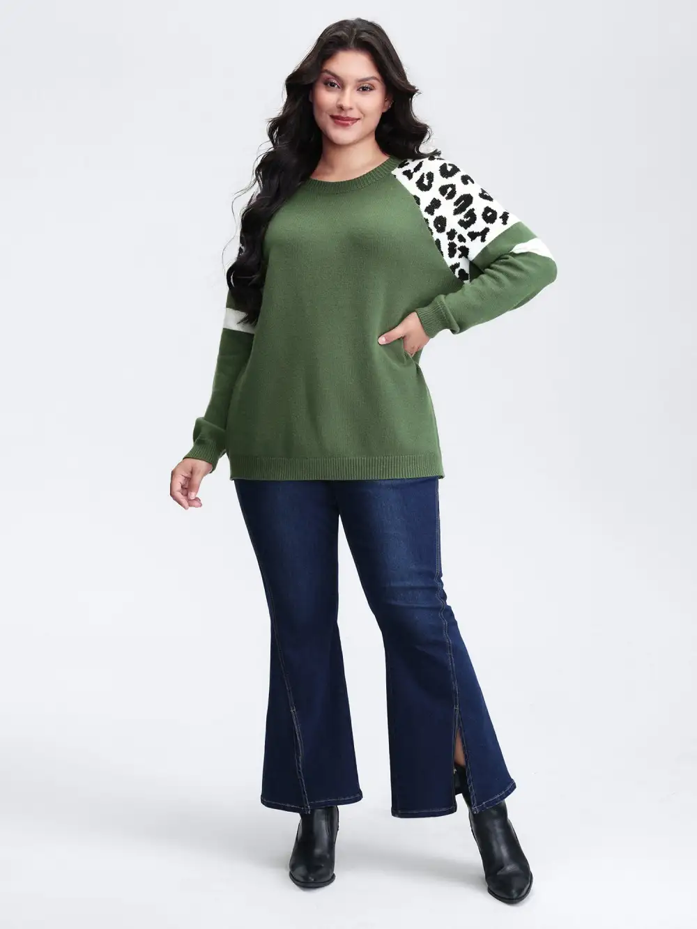 Supersoft Leopard Print Raglan Sleeve Pullover
