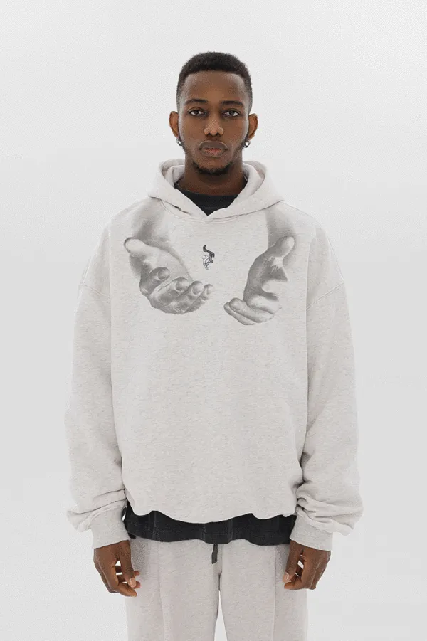 Monogram Embroidered Hand Print Hoodie - 1876