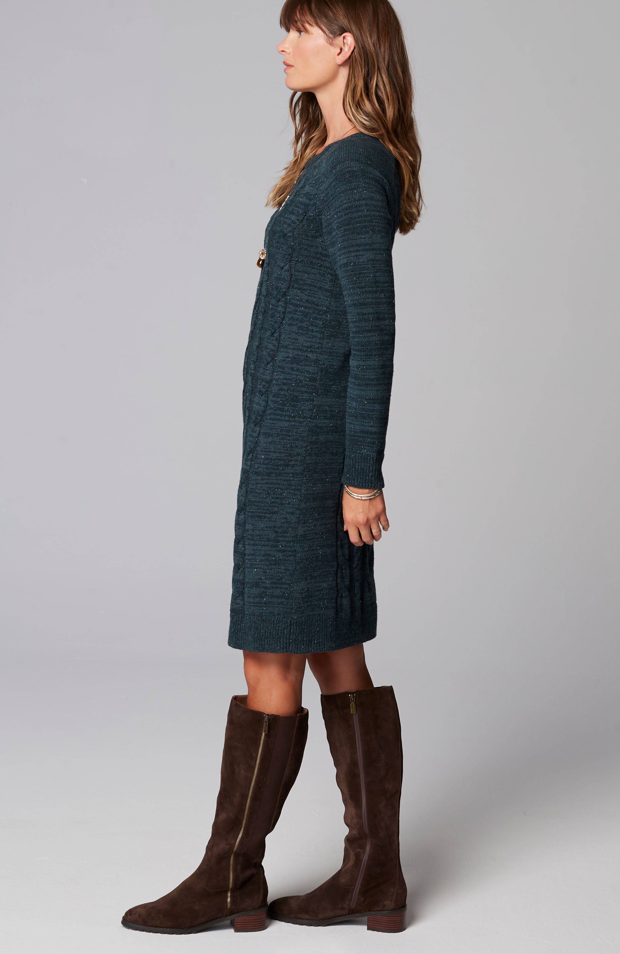 Cabled Sweater Dress