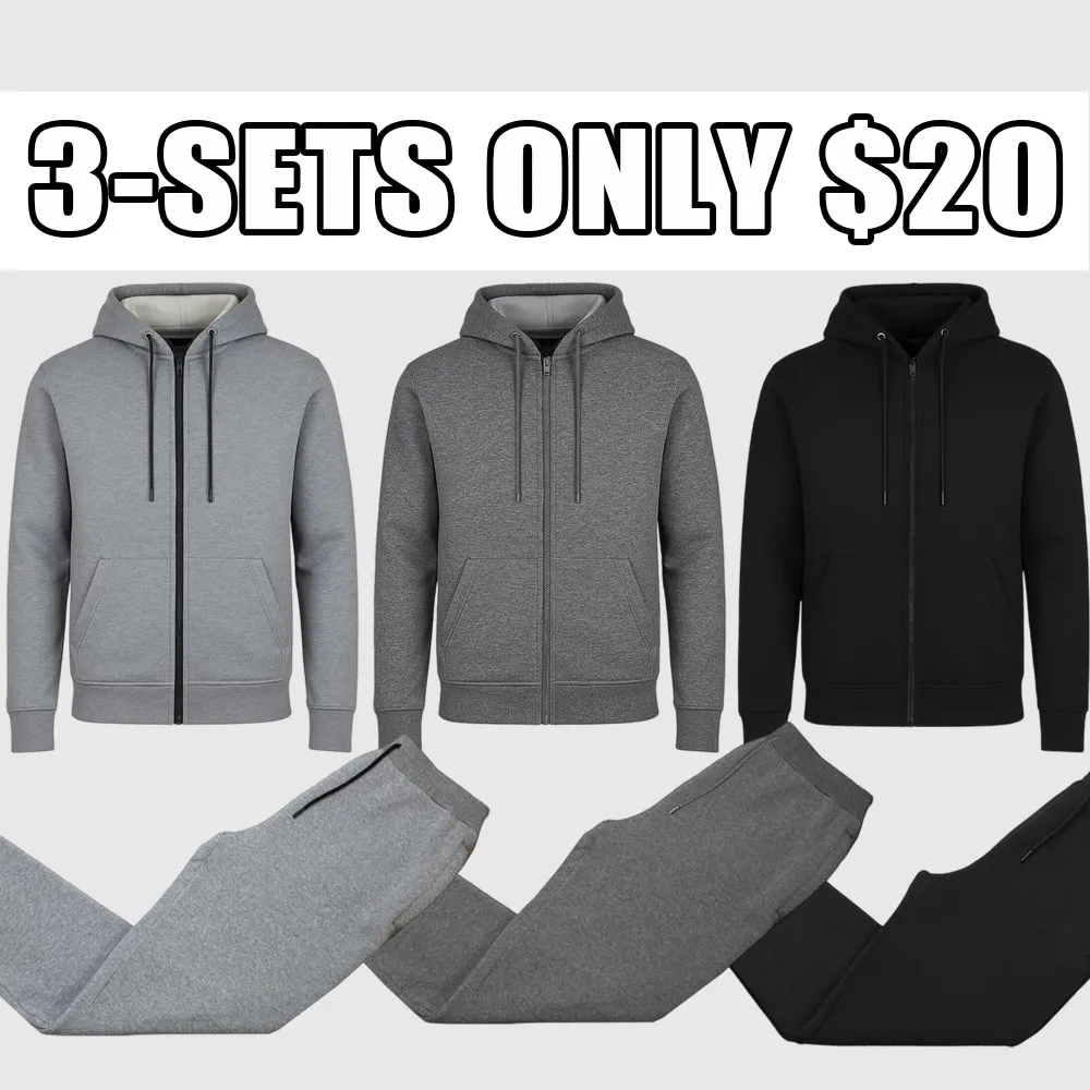 Men’s Multi Pack Fleece Zip Hoodie & Jogger Sets