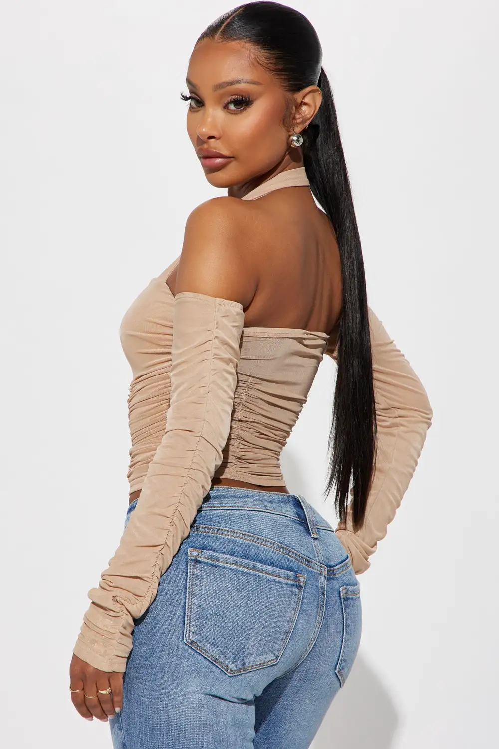 Charlette Mesh Top - Taupe