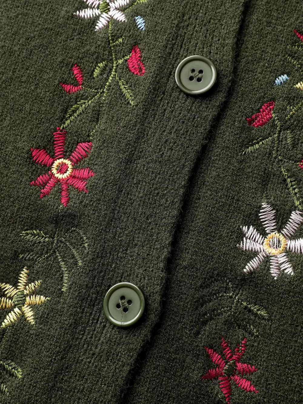 Supersoft Embroidered Button Knit Cardigan