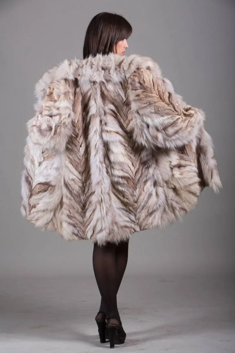 Blue Fox Fur Jacket