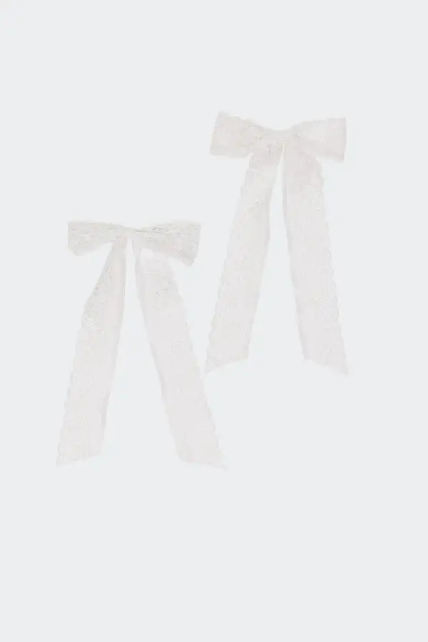 Lace Bow Hair Clip Pack