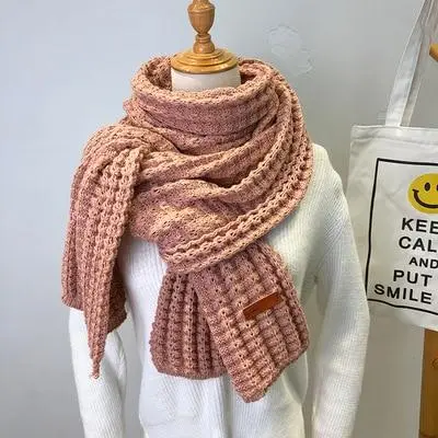 New Winter Knitted Scarf Fashion Women Warm Pashmina  Thickened Wool Scarf
