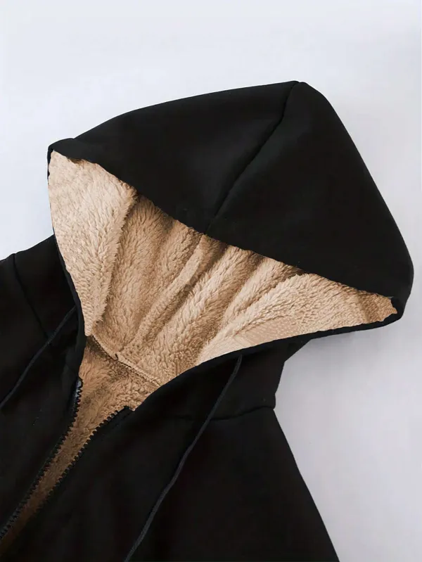 Zipper-front Hooded Fleece Sweatshirt