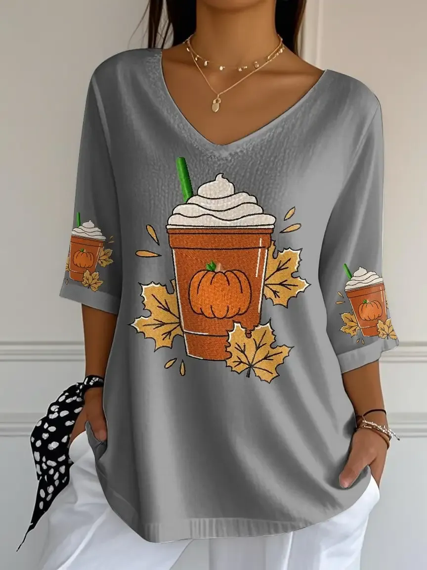 Women's Retro It'S Fall Y'All Print Mid Sleeve T-Shirt