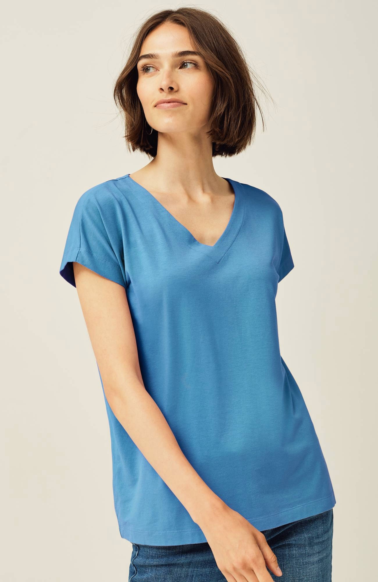 luxe supimaÂ® pleat-back tee