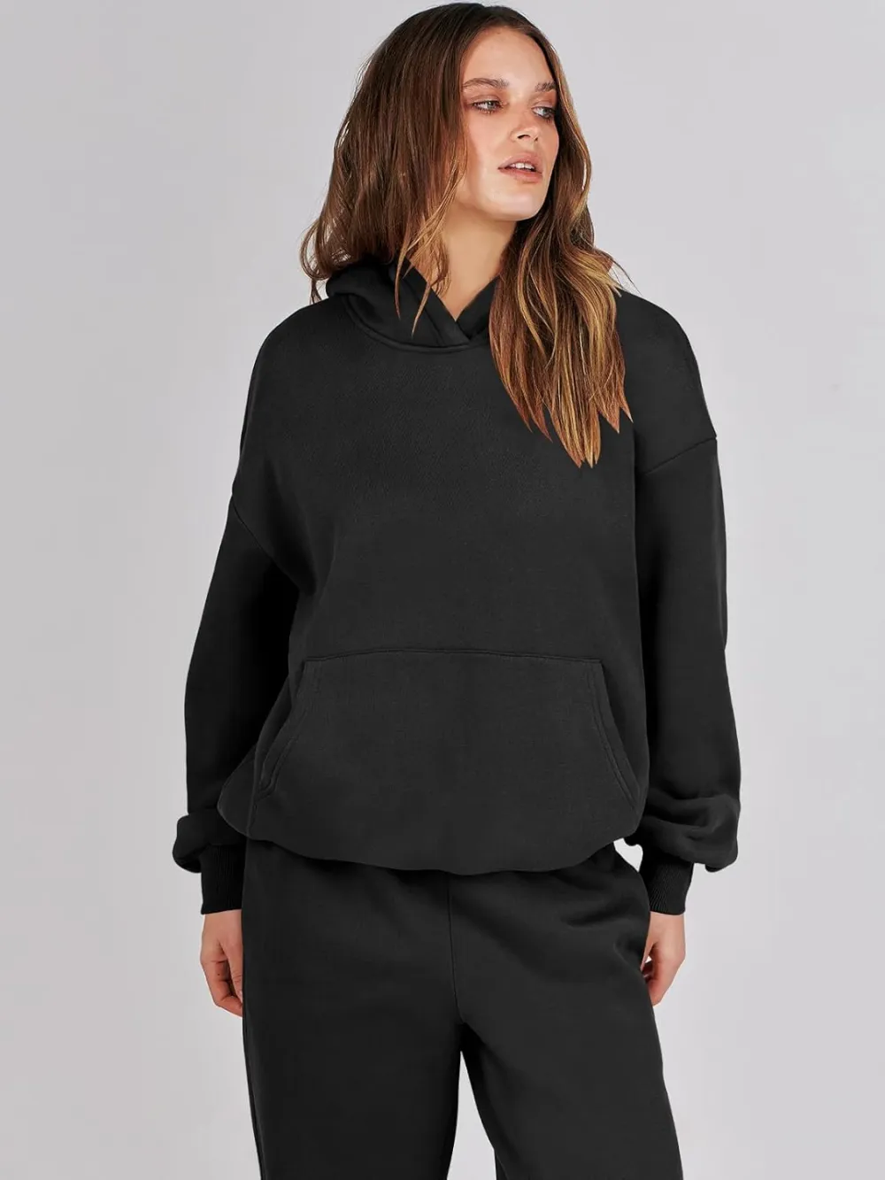 (Clearance Sale $1.99⚡) 2024 Women's Fall Oversized Casual Hoodie Two Piece Sweatshirt Jogging Pants Sweatshirt Set