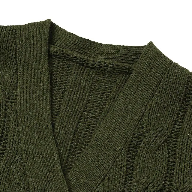 Women's Cardigan Pocket Knitted Button Solid Color Casual Chunky Long Sleeve Regular Fit Sweater Cardigans
