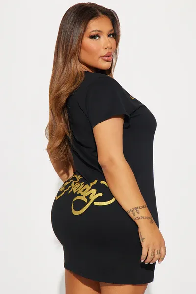 Ed Hardy Amor Rhinestone Mini Dress - Black