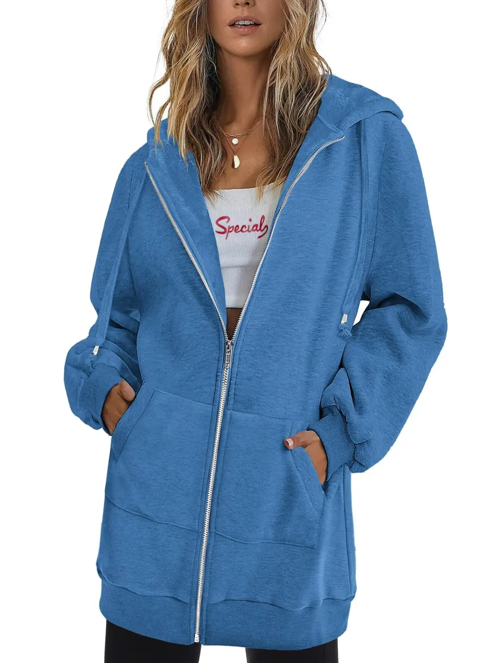 Long Fleece Jacket Hoodies - Oversized, Zip-Up, Hooded Sweatshirts for Women, Perfect for Fall and Winter Seasons