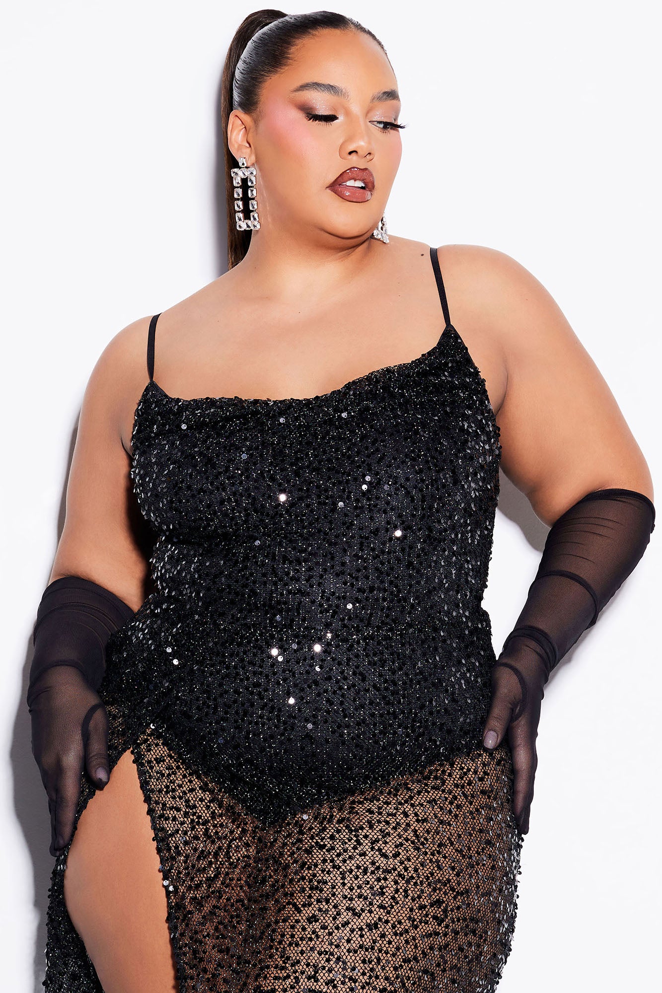 Claudia Embellished Maxi Set - Black