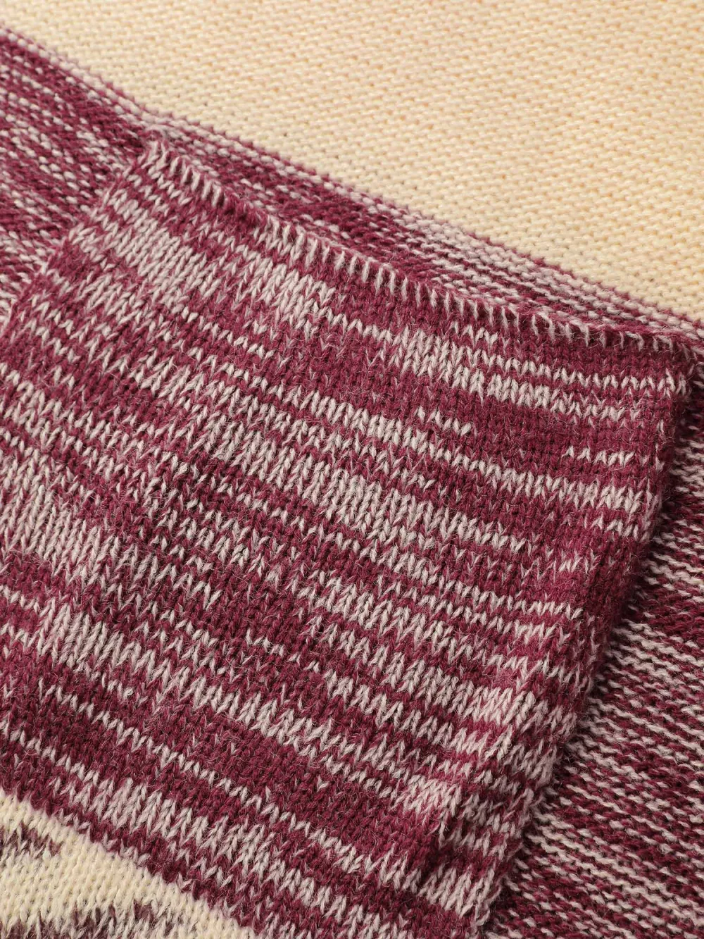 Boho Striped Jacquard Open-Front Knit Cardigan