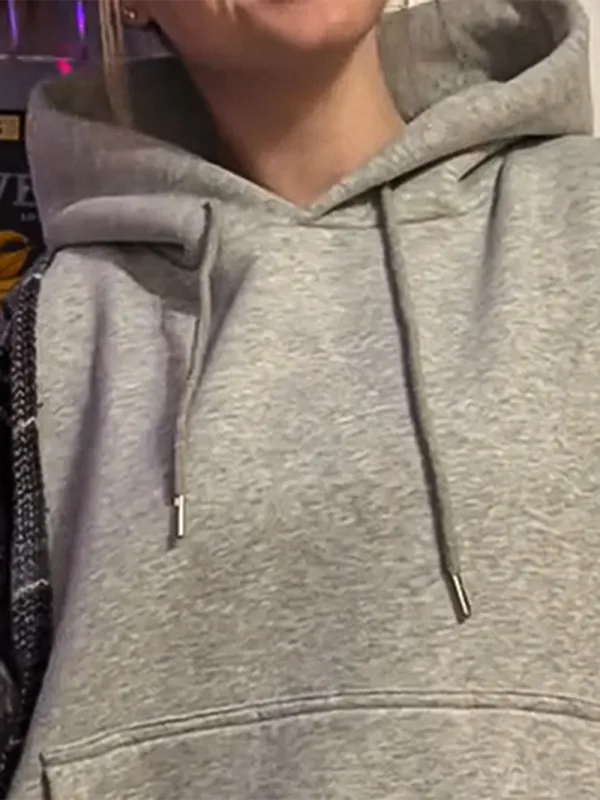 Grey Streetwear Leisure Hoodie Sweatshirts