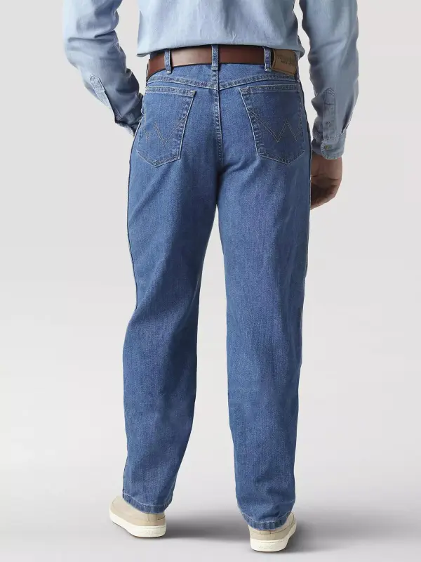 WRANGLER RUGGED WEAR RELAXED STRETCH FLEX DENIM JEAN - STONEWASHED IN STONEWASHED