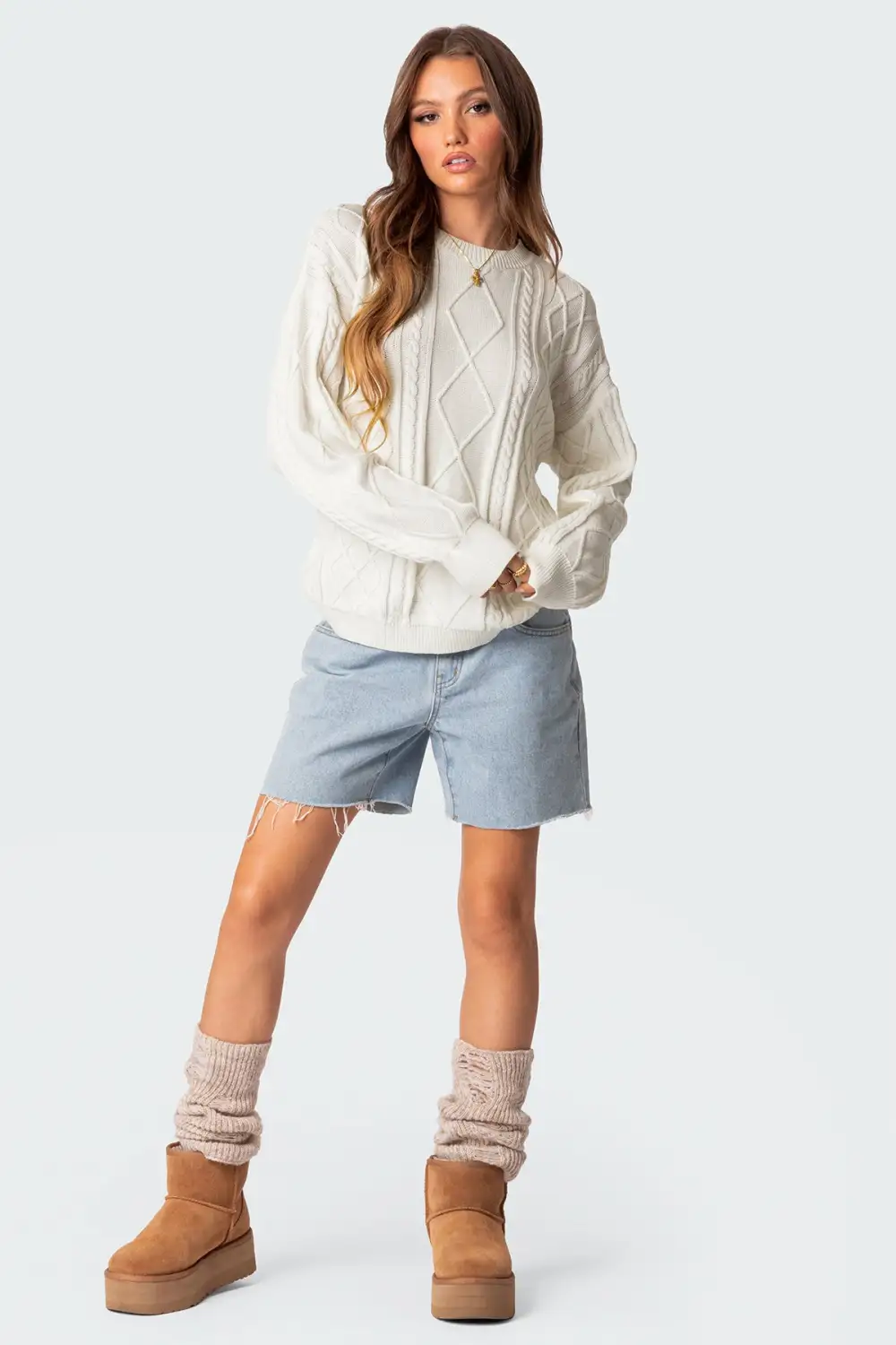 Jessy Cable Knit Oversized Sweater