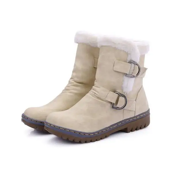 Women's Casual Buckle Ankle Snow Boots 75289564S