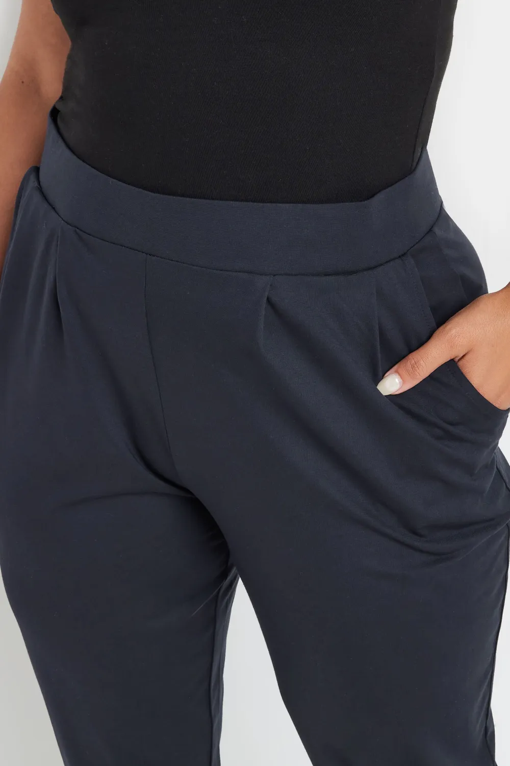 YOURS Curve Navy Blue Stretch Joggers