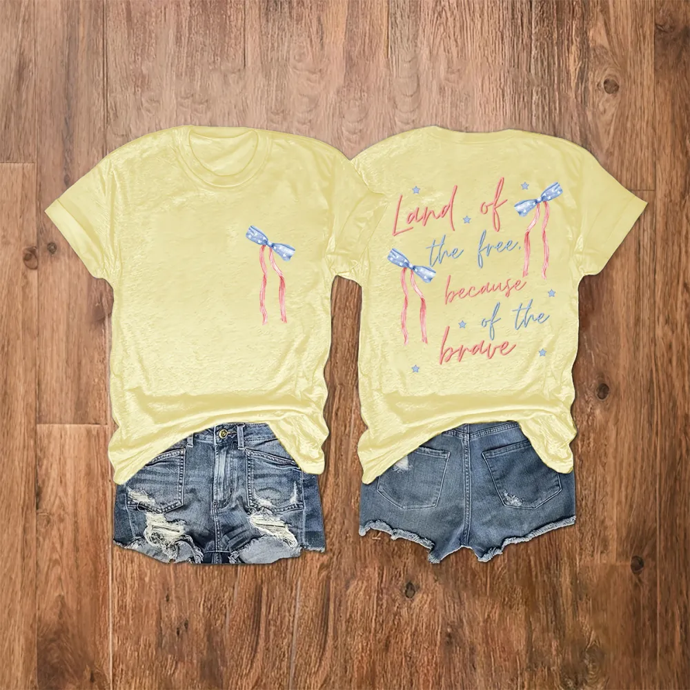 Women'S Land Of The Free Because Of The Brave T-Shirt