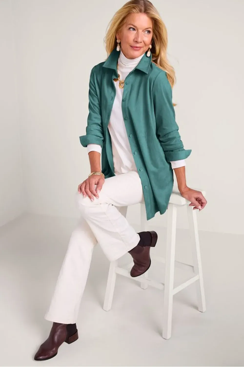 Day To Dusk Faux Suede Big Shirt