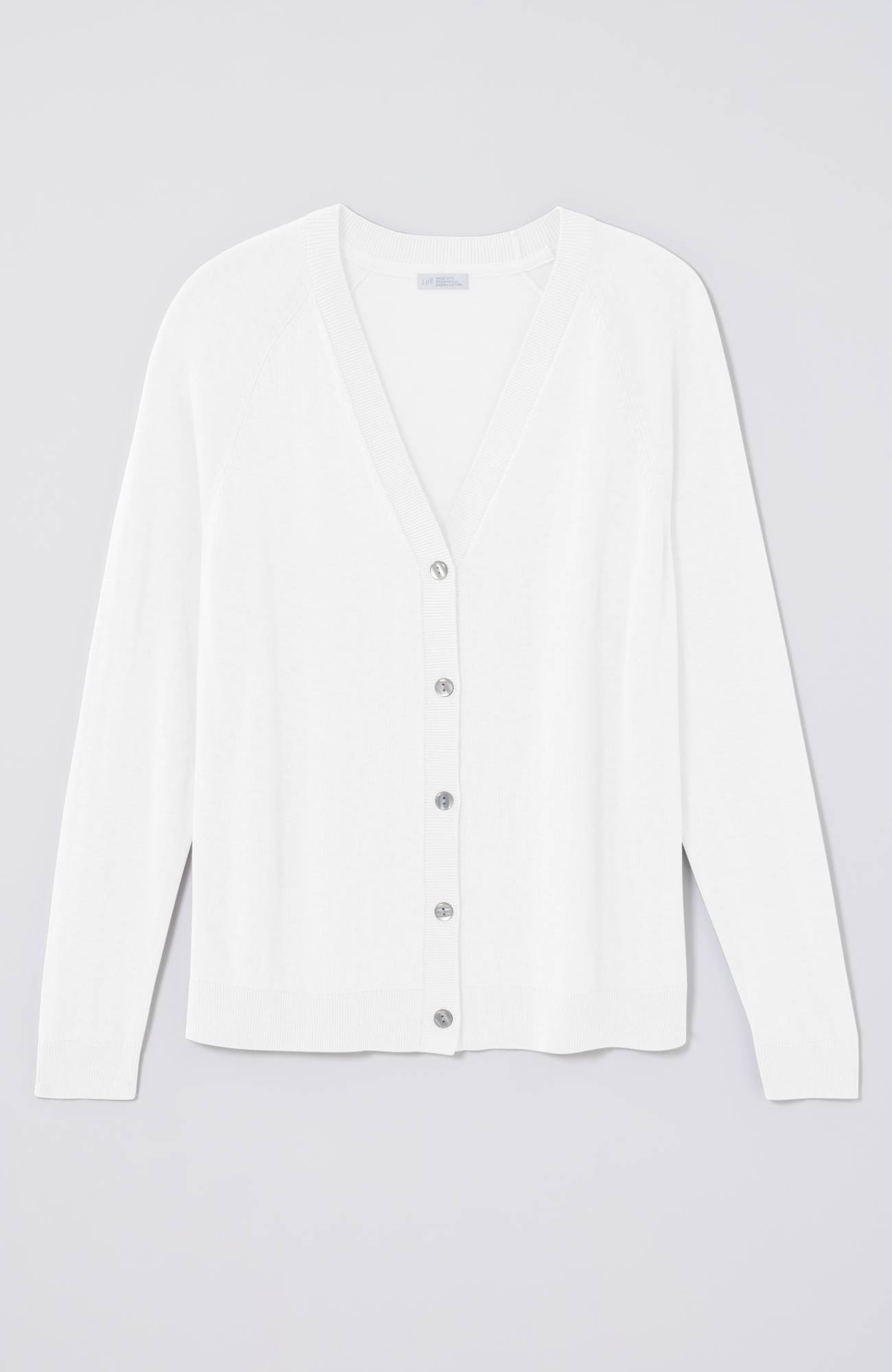organically grown cotton v-neck cardi