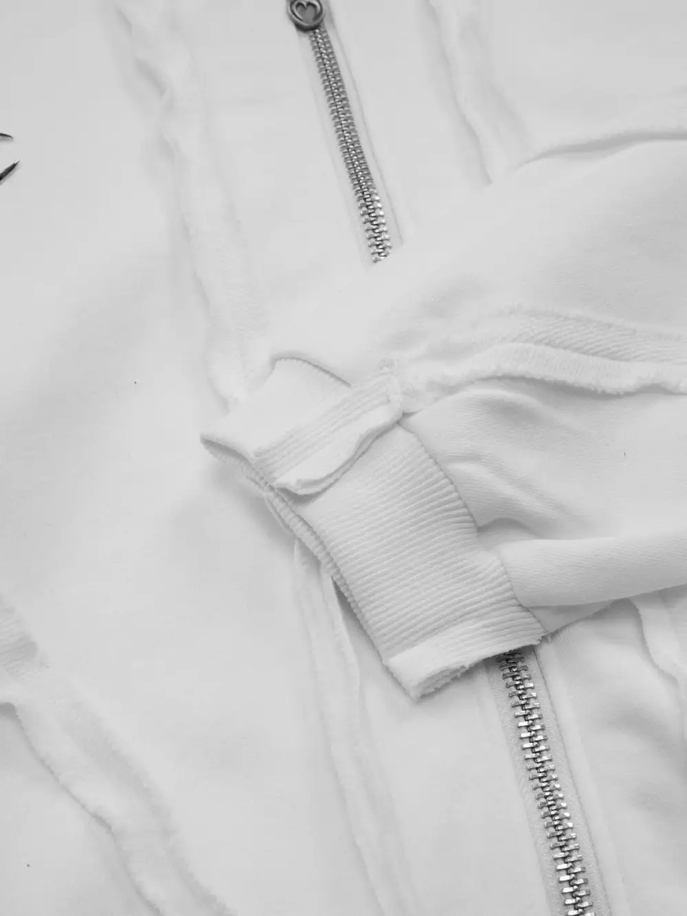 Heavyweight Washed Distressed Full Zip Hoodie - 2057