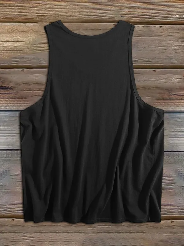 Retro Fist Flag Fire Print Vest