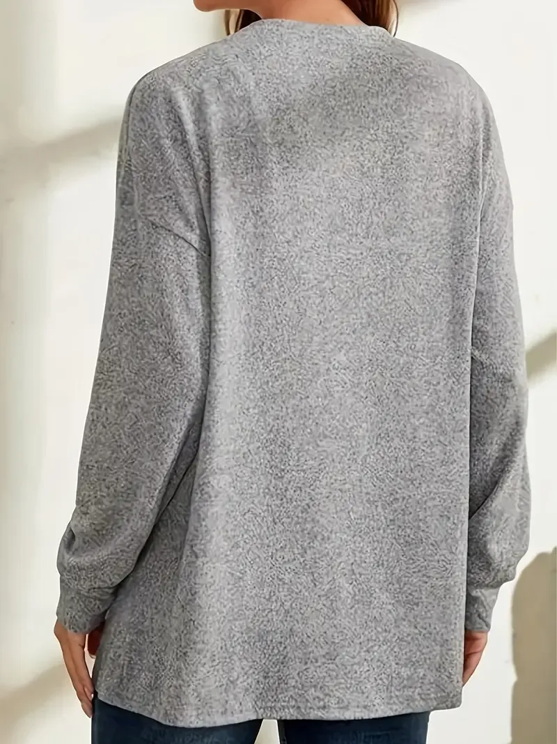 Long Sleeve Elegant Open Front Solid Cardigan