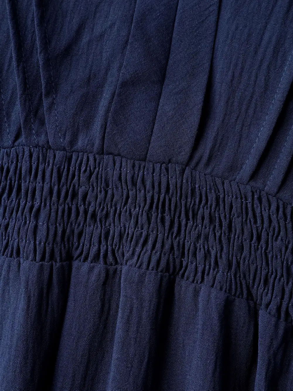 Textured Shirred Waist Pockets Maxi Dress