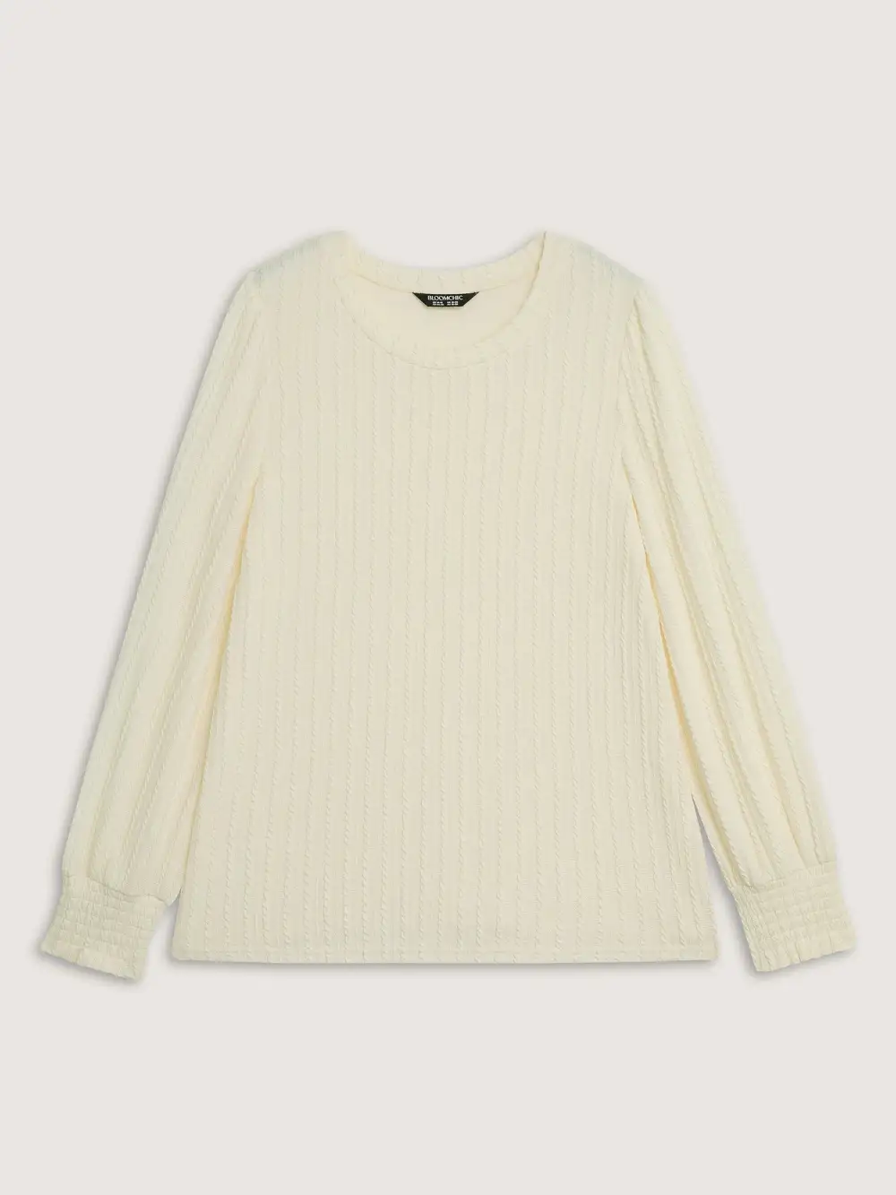 Ribbed Shirred Fitted T-Shirt