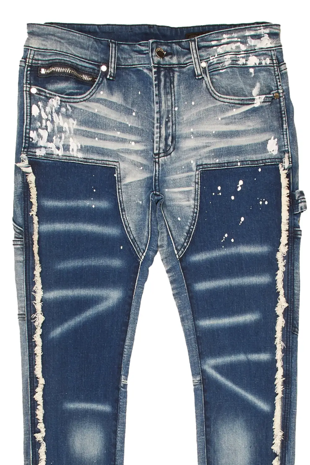 Carson Blue Stacked Flare Jean