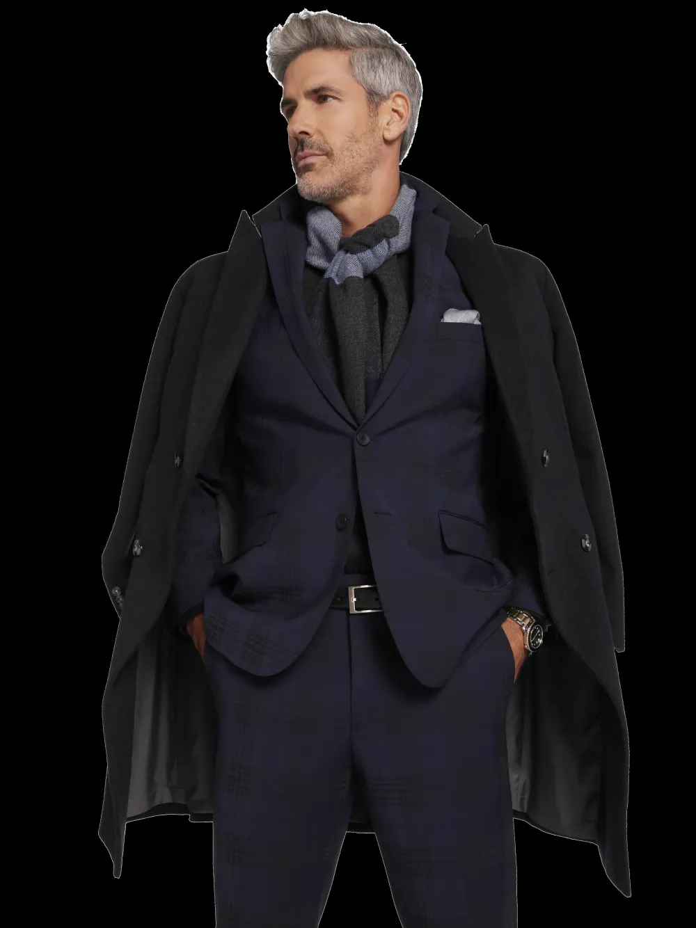Awearness Kenneth Cole Modern Fit Plaid Suit Jacket