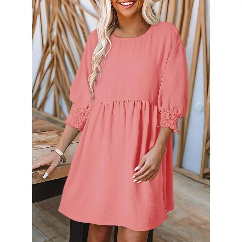 Chic Black Summer Tunic Dress for Women – Flowy Mini Shift with Short Sleeves, Perfect for Casual Dates & Beach Days