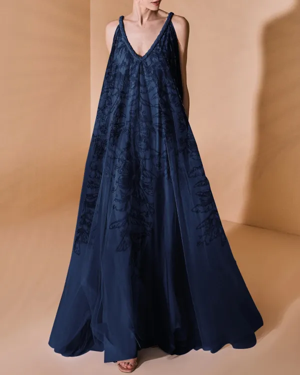 V-neck suspender dress