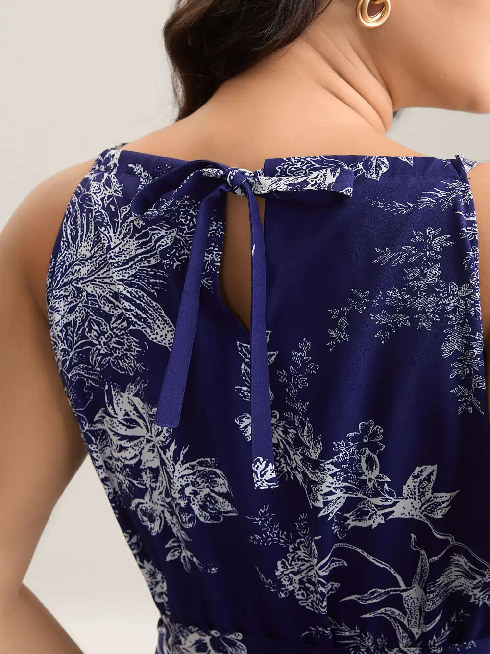 Spring Time Florals Sleeveless Midi Dress